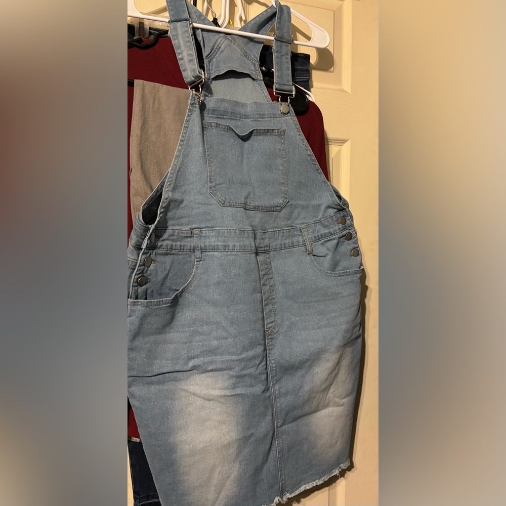 Denim Overall Dress NWOT
